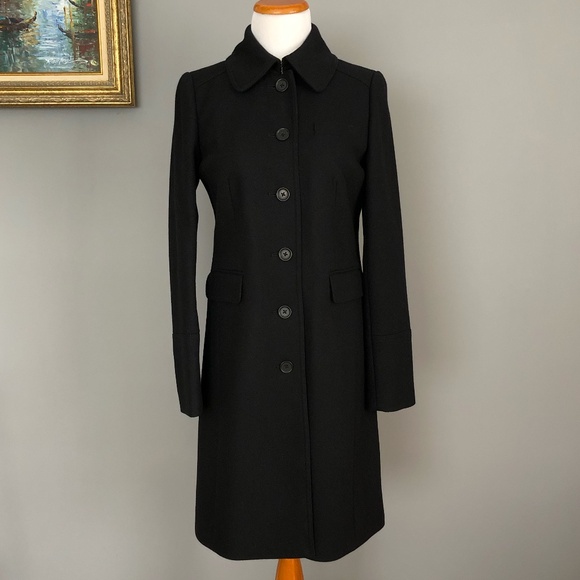 J.Crew Lady day black topcoat size: 2